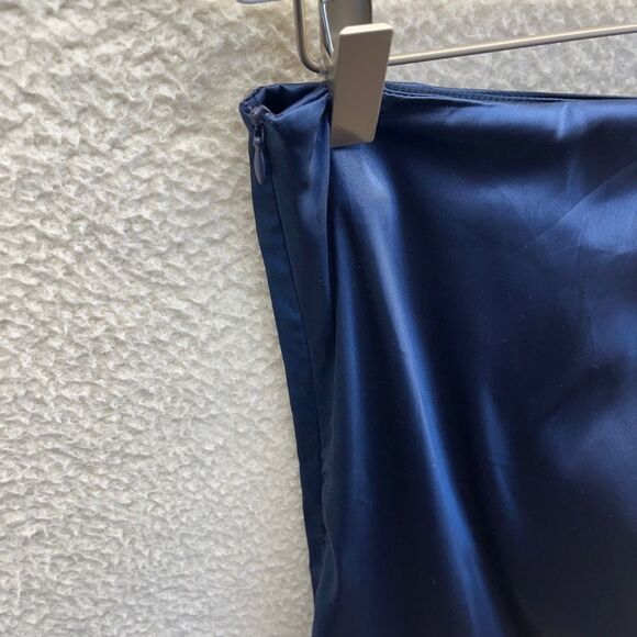 Cider Navy Blue Side Ruched Mini Skirt Size Small - Picture 8 of 8